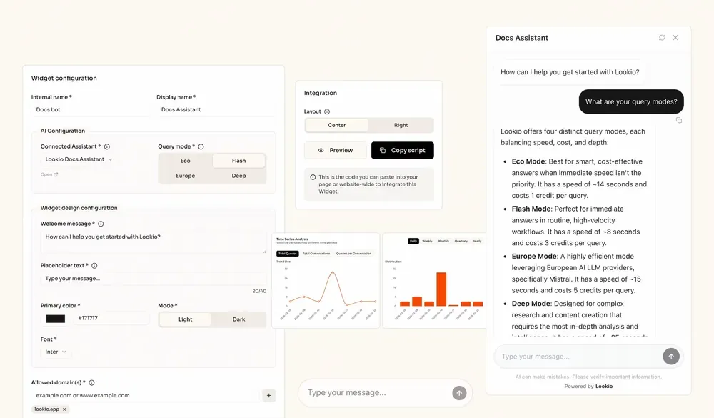 User interacting with the final chatbot widget