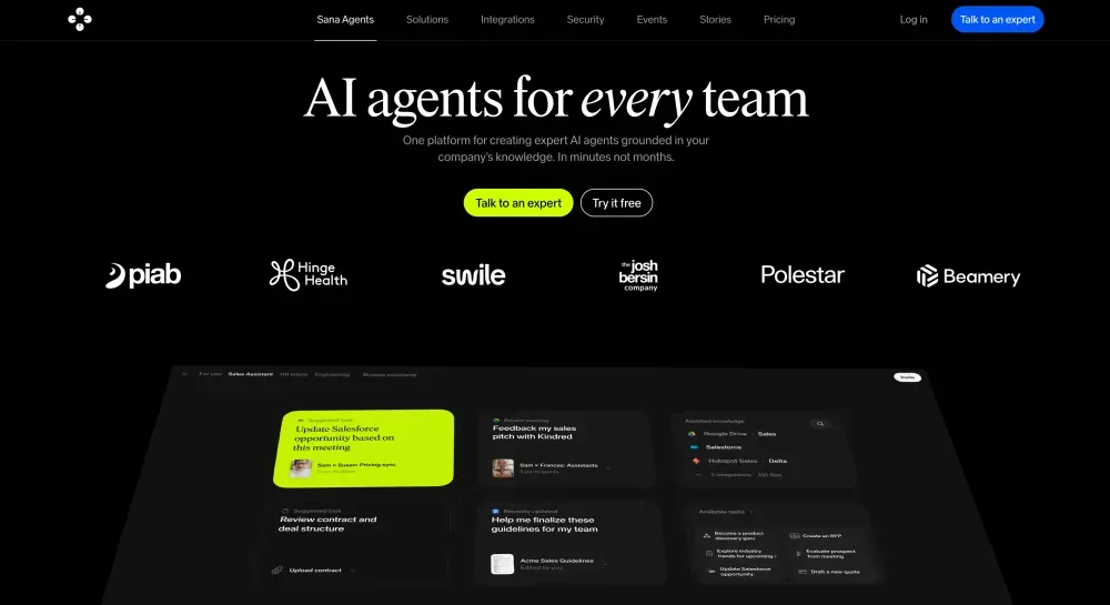 Sana home page